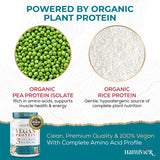 Hanuvier Vegan Protein + 5 Collagen Boosters | 20g Organic Pea & Rice Protein with Hyaluronic Acid, Biotin, Zinc, Lysine | Vanilla, 24 Servings - view 4