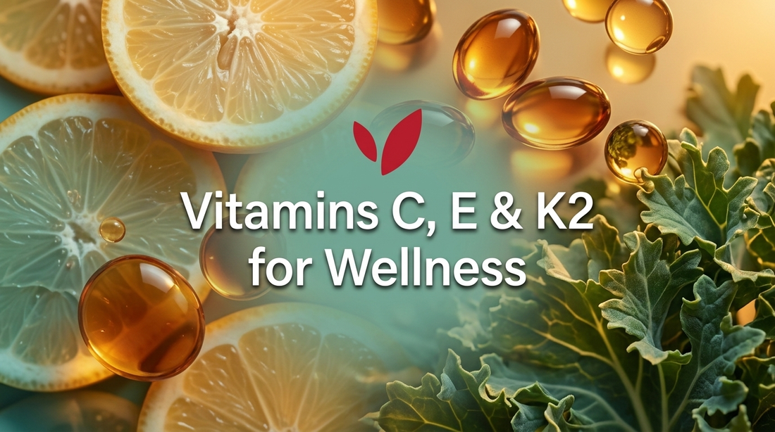 Vitamin C, E and K2 for Wellness and Beauty Support - Hanuvier Wellness Hub