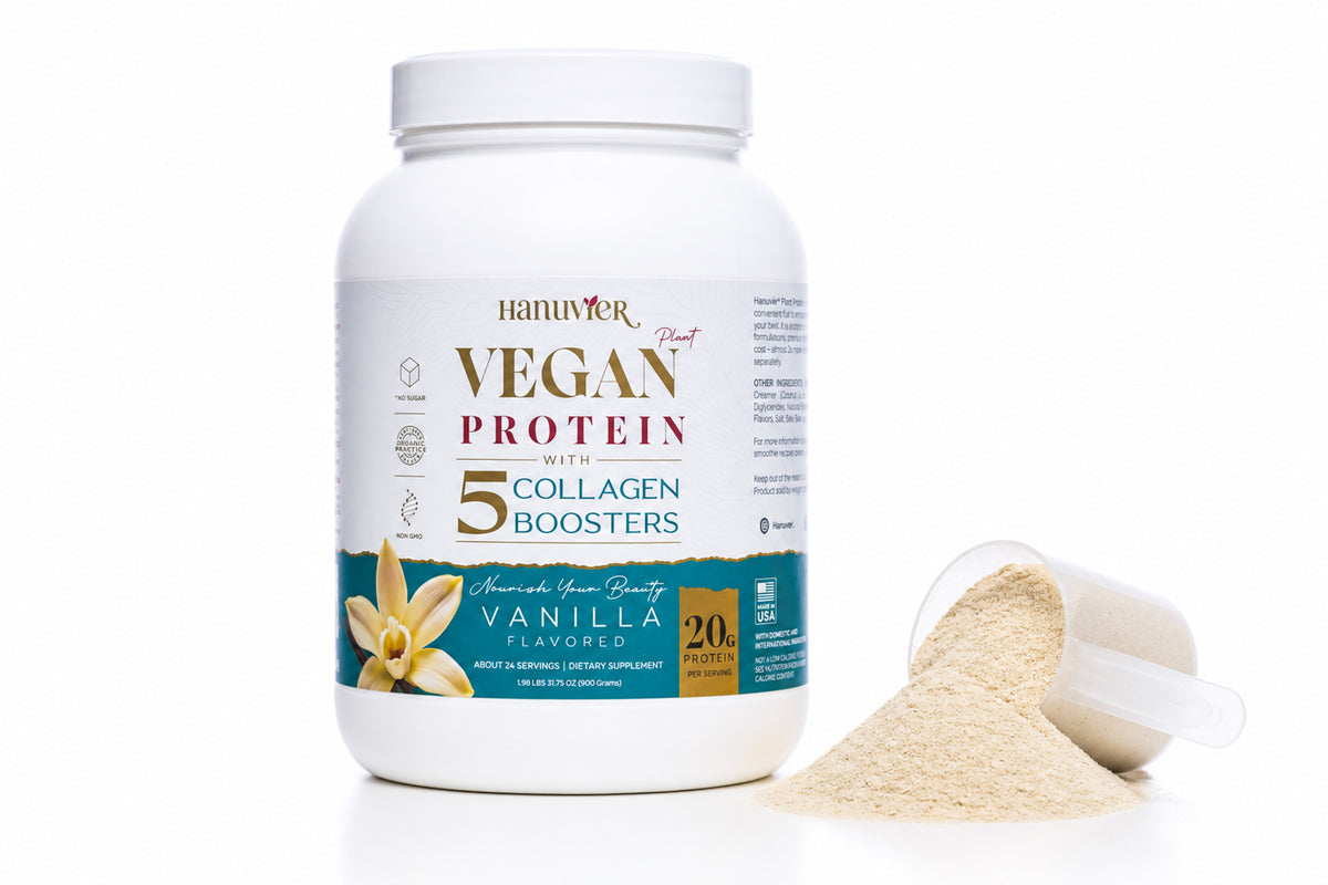 Hanuvier vegan protein powder with 5 collagen boosters