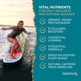 Hanuvier Vegan Protein + 5 Collagen Boosters | 20g Organic Pea & Rice Protein with Hyaluronic Acid, Biotin, Zinc, Lysine | Vanilla, 24 Servings - view 5